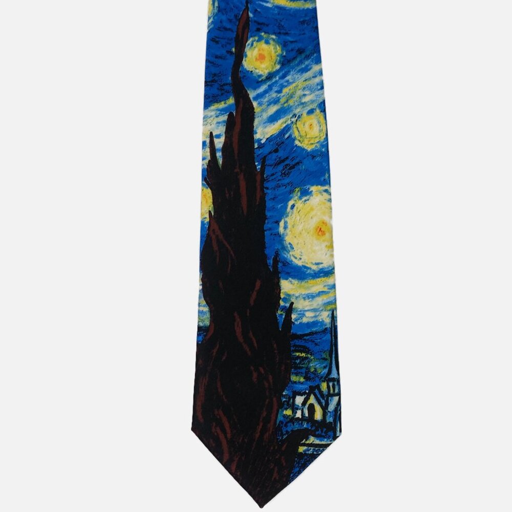 Vintage Starry Night Necktie Tie Vincent Van Gogh Ralph Marlin